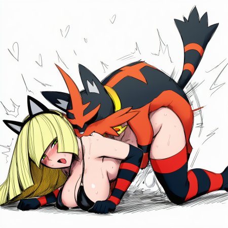 cold shrike, ai generated, pokemon, bikini, bite, biting