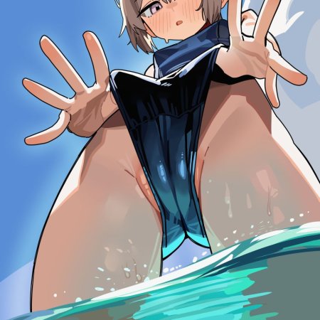 Ruppu, 1girls, blush, breasts, female only, grey hair