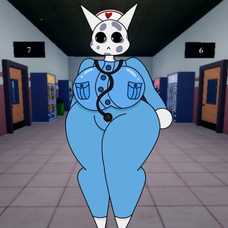 novice nsfw, animal hospital, roblox, head nurse, female, female only
