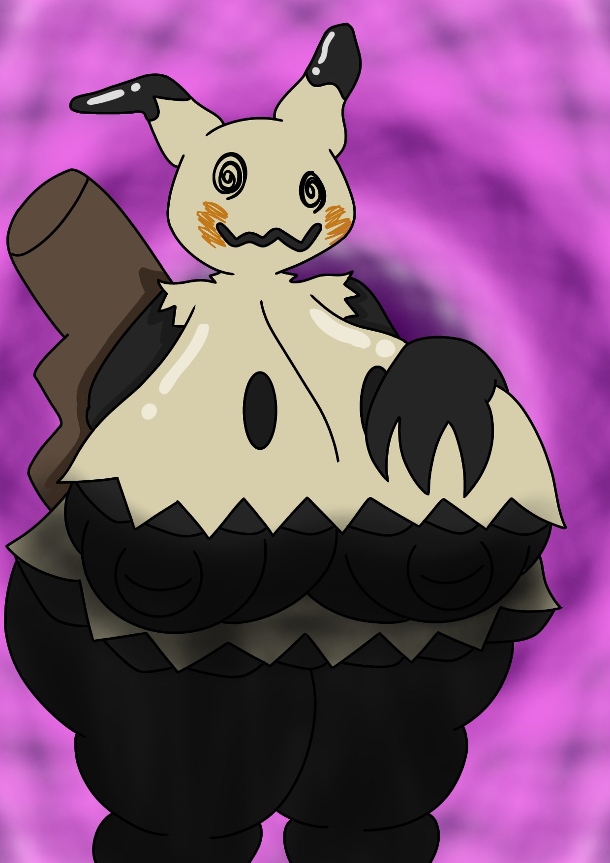 novice nsfw, pokemon, mimikyu, 1girls, anthro, big breasts