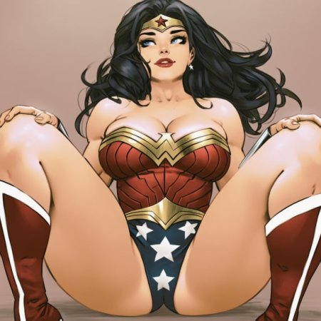 Phophopho, ai generated, dc comics, wonder woman, curvy, curvy figure