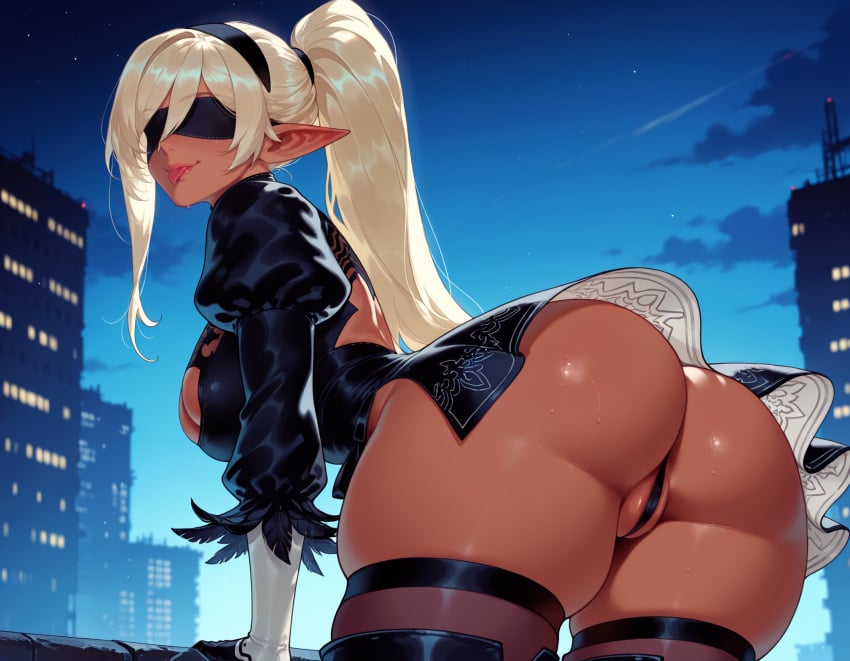 Balecxi, ai generated, kuroinu, ass, ass focus, lips