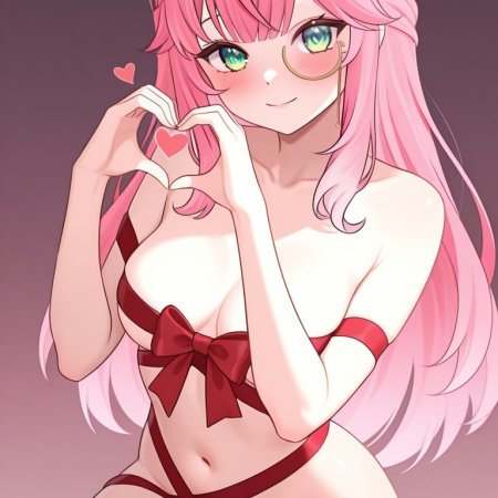 Fogine, ai generated, aivy lovencraft, female only, pink hair, pose