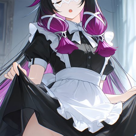 Shineinsfw, ai generated, genshin impact, columbina, 1girls, black hair