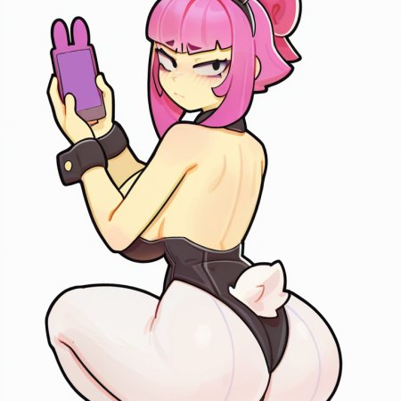ronan42, ai generated, brawl stars, melodie, pink hair, tail