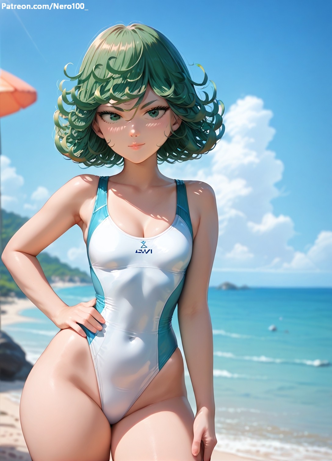 nero100, ai generated, one-punch man, tatsumaki, big ass, milf
