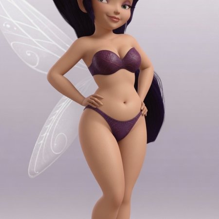 Someraindropsonroses, ai assisted, ai generated, disney fairies, vidia, bikini bottom