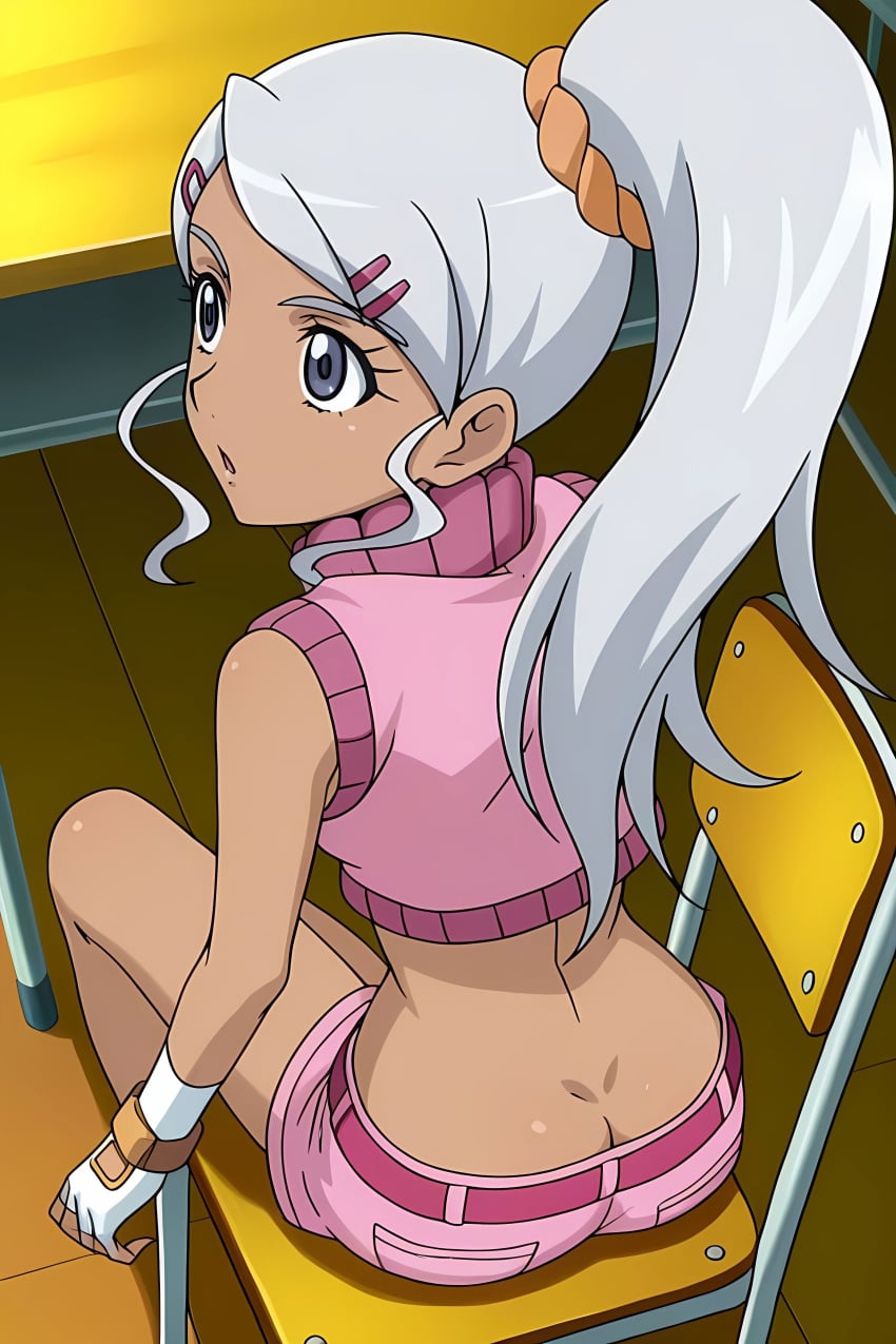 pinku.ai, ai generated, bakugan, julie makimoto, clothing, desk