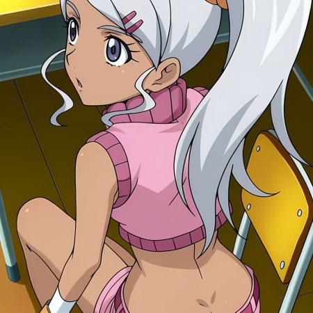 pinku.ai, ai generated, bakugan, julie makimoto, clothing, desk