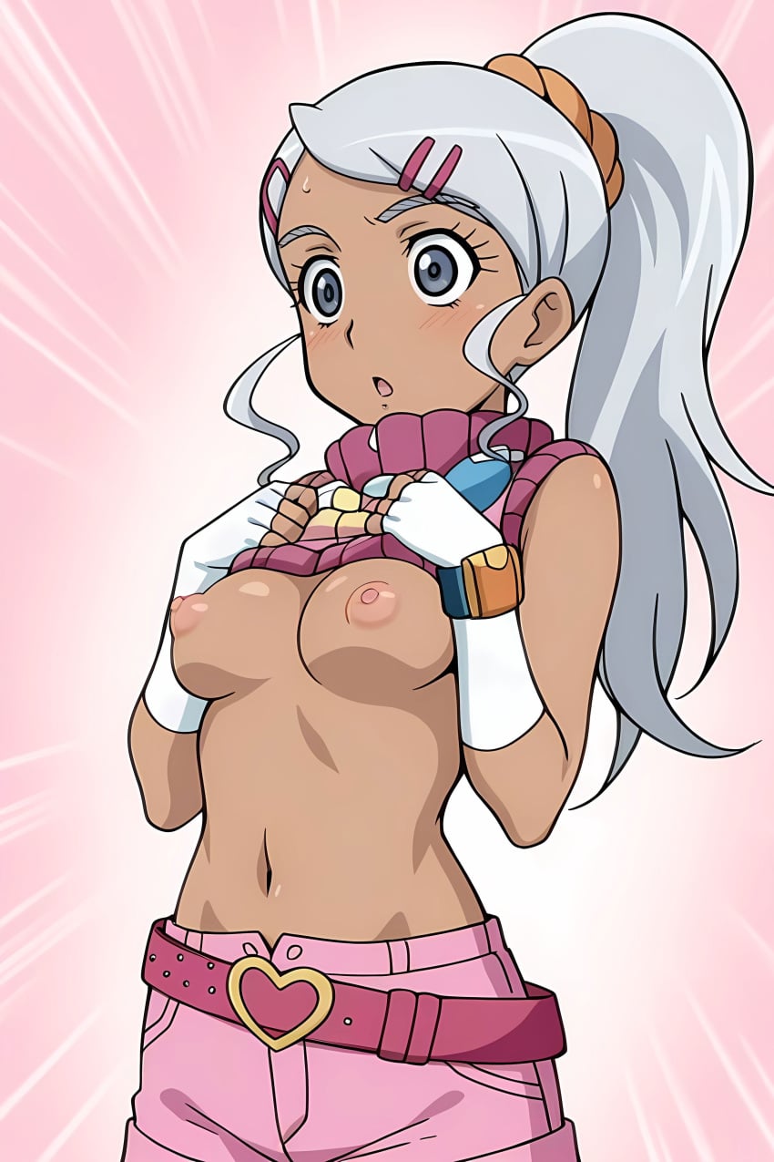 pinku.ai, ai generated, bakugan, julie makimoto, puffy nipples