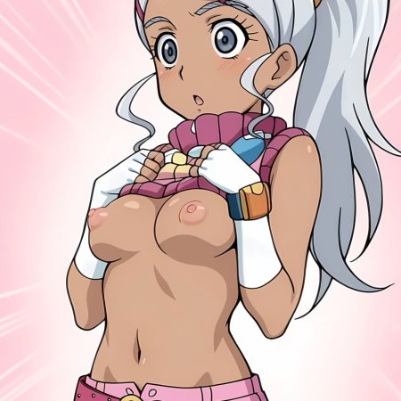 pinku.ai, ai generated, bakugan, julie makimoto, puffy nipples