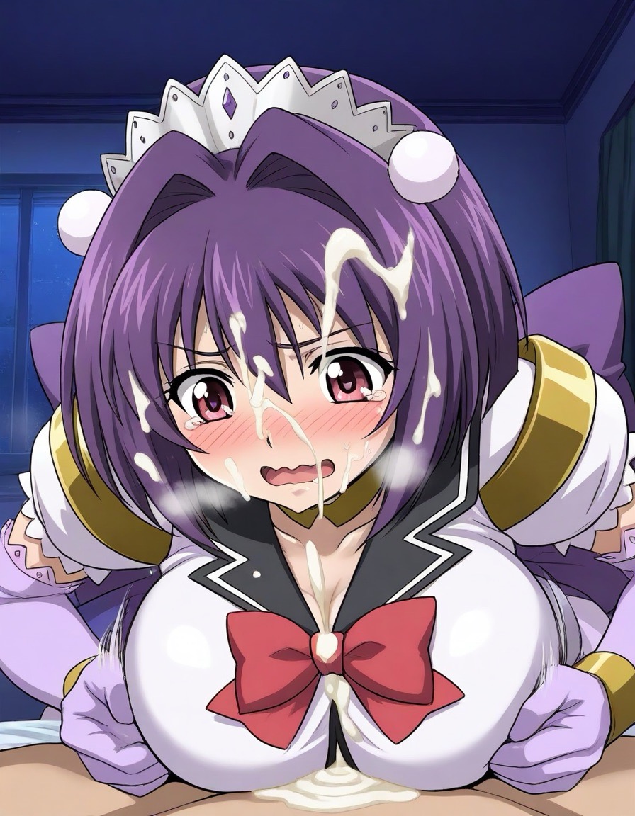 e-plus, ai generated, mahou senshi, sweet kiss, yuzuki kanaha, cum on face