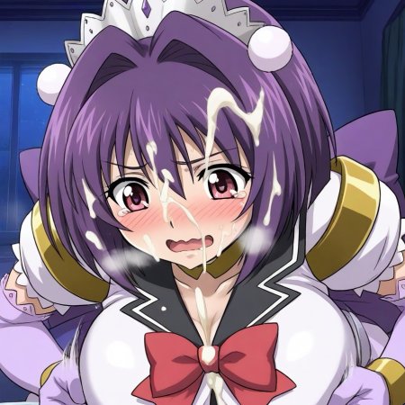 e-plus, ai generated, mahou senshi, sweet kiss, yuzuki kanaha, cum on face
