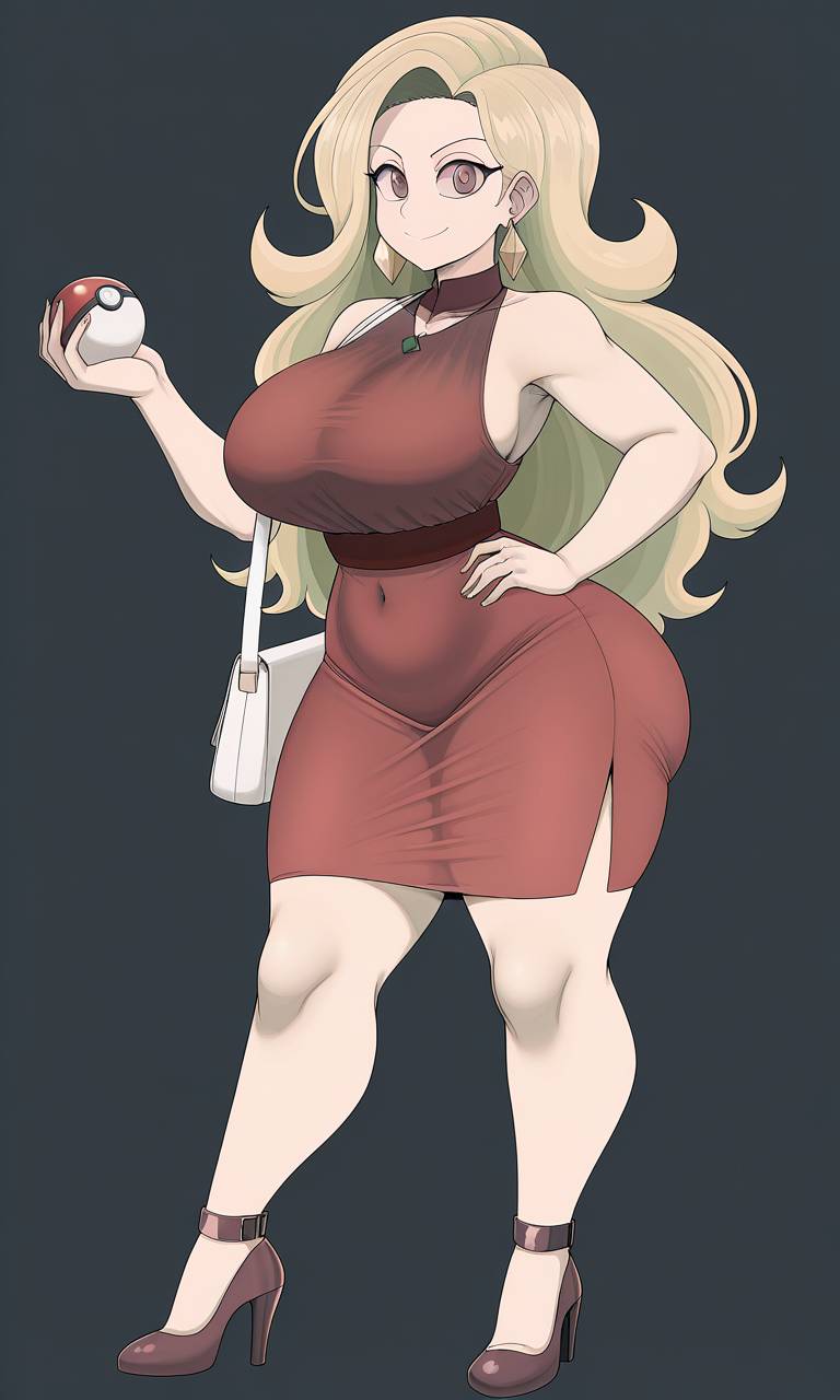 ai generated, game freak, nintendo, pokemon, original character, big breasts