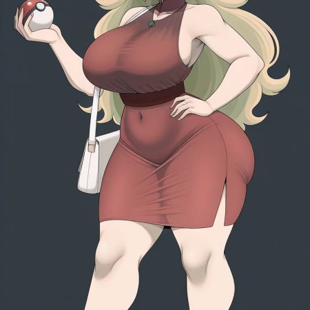 ai generated, game freak, nintendo, pokemon, original character, big breasts