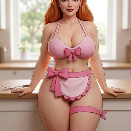 rgomez007, ai assisted, ai generated, female, kitchen, milf