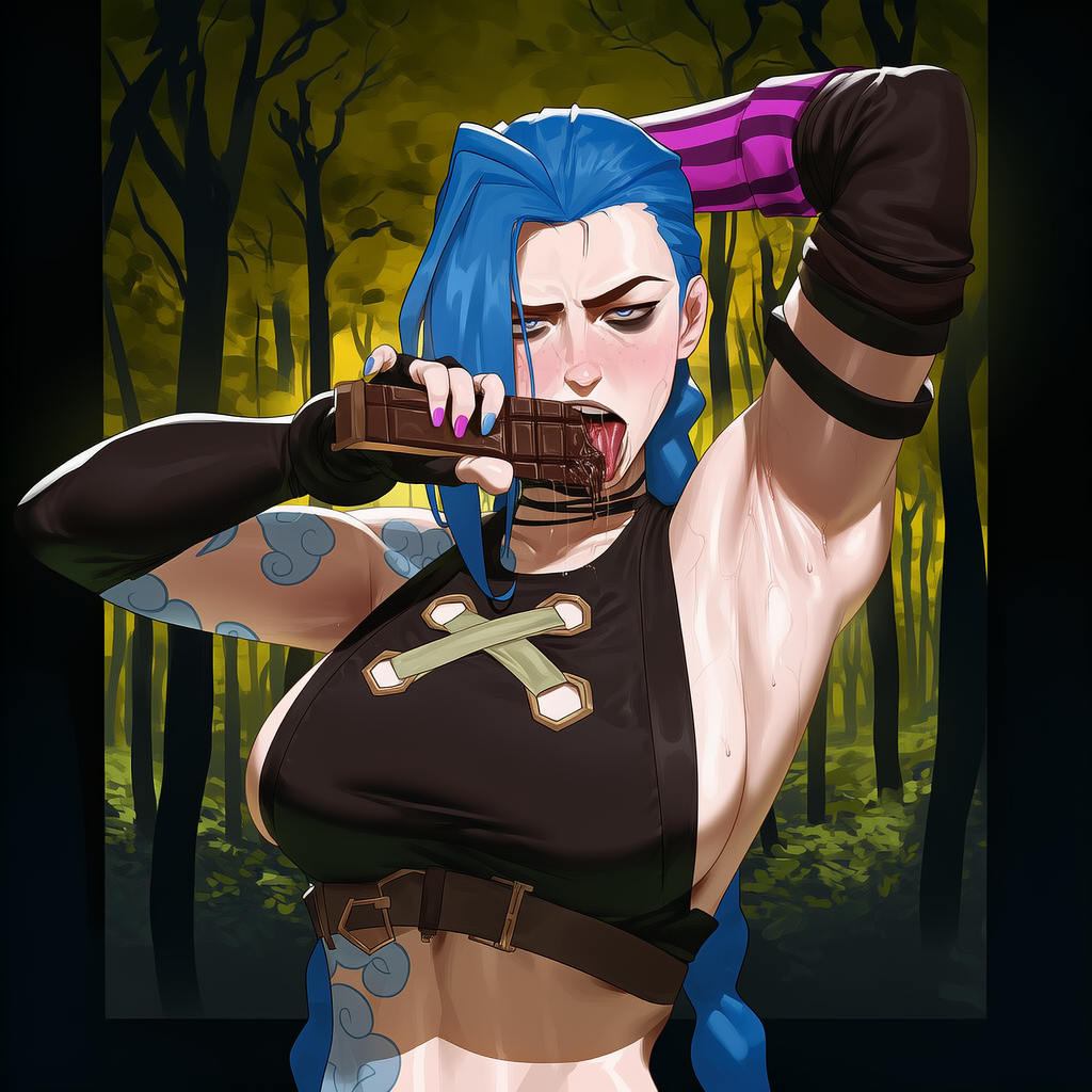 Lovelandsai, ai generated, ai art, ai assisted, league of legends, jinx