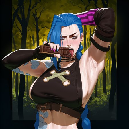 Lovelandsai, ai generated, ai art, ai assisted, league of legends, jinx