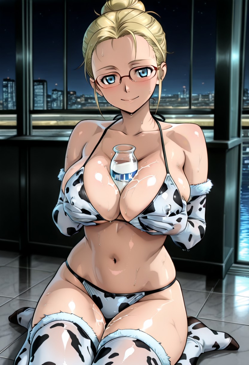 ai generated, metal gear, metal gear rising, courtney collins, blonde hair, large breasts