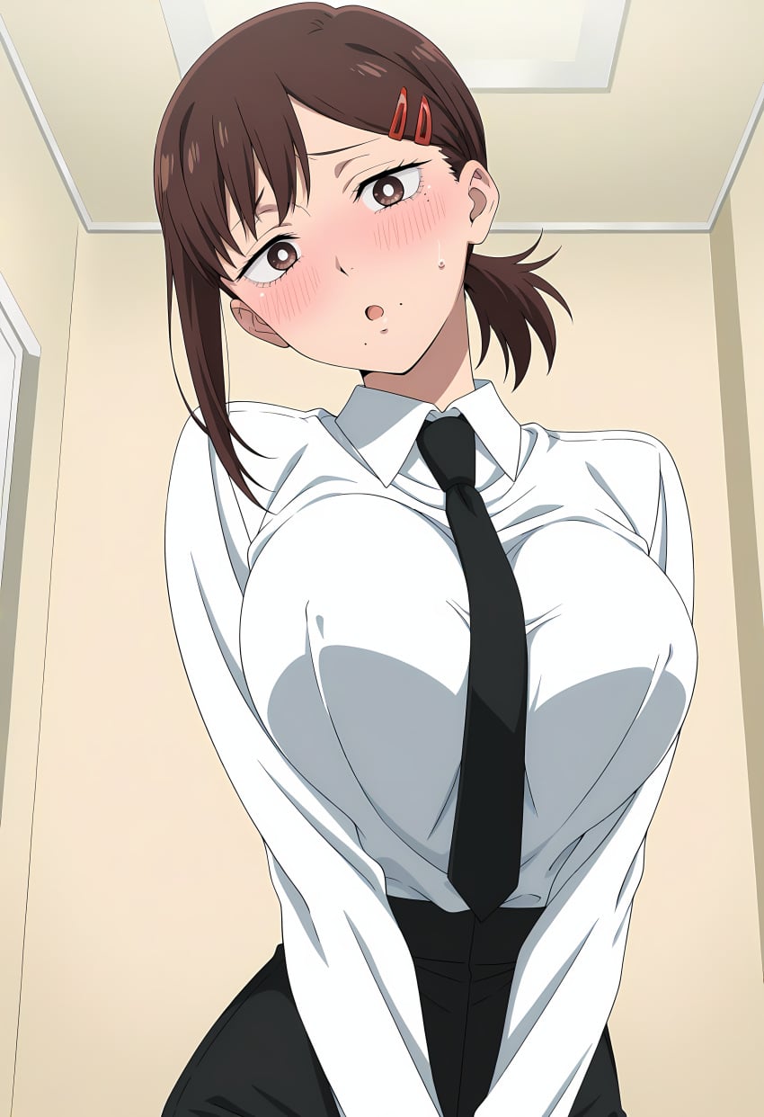 Aindroidparanoid, ai generated, chainsaw man, higashiyama kobeni, big butt, nipples
