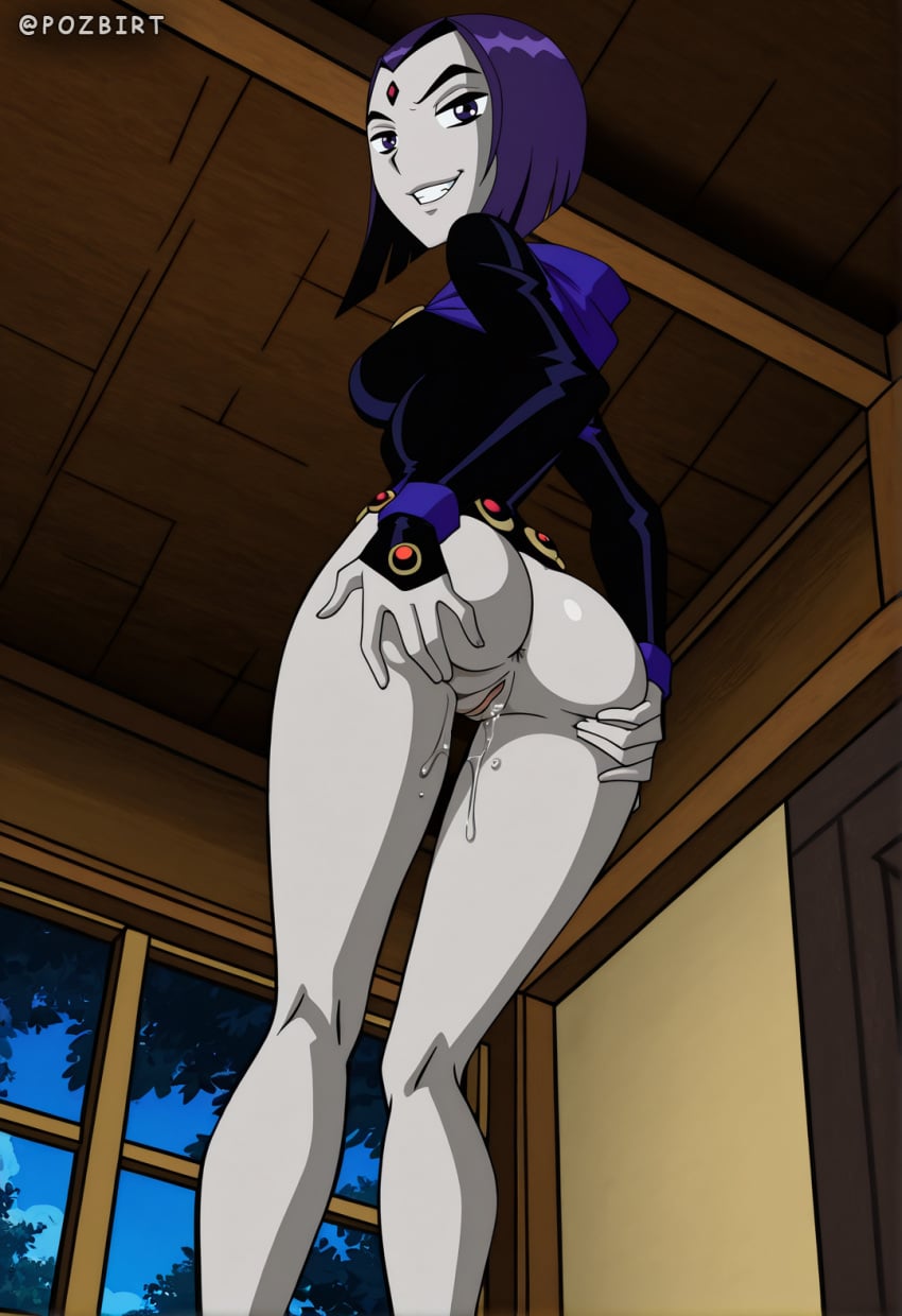 Pozbirt, ai generated, ai-created, dc comics, raven, large breasts