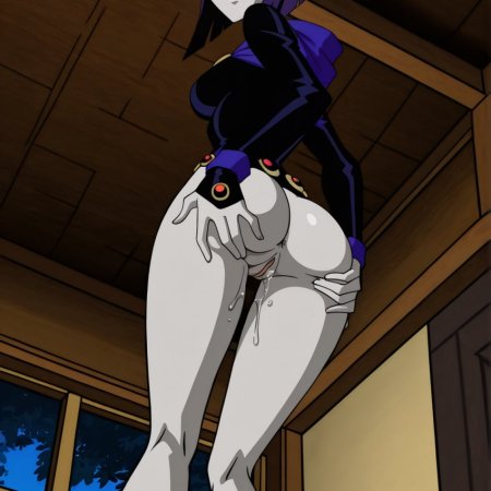 Pozbirt, ai generated, ai-created, dc comics, raven, large breasts