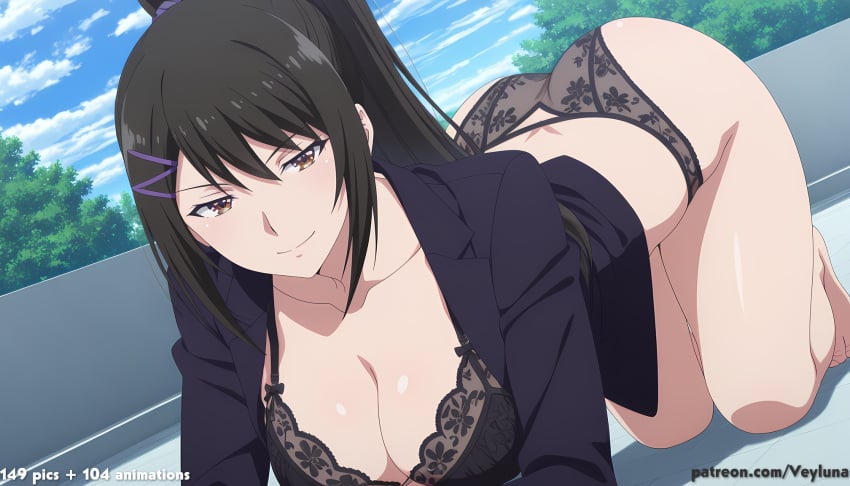ai assisted, ai generated, chabashira sae, boobs, huge ass, long hair
