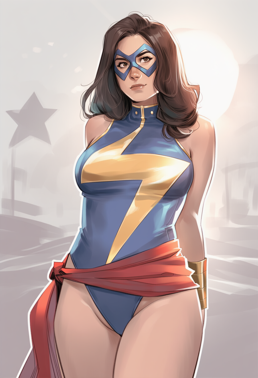 Phophopho, ai generated, agents of atlas, kamala khan, big ass, big breasts