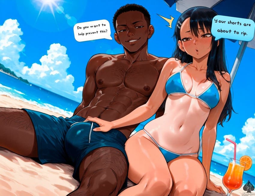 Lustalch, ai generated, hayase nagatoro, 1boy, 1girls, bikini