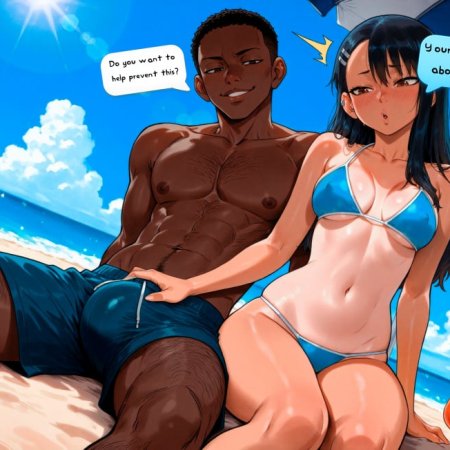 Lustalch, ai generated, hayase nagatoro, 1boy, 1girls, bikini