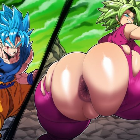 Mullon, ai generated, dragon ball, kefla, son goku, big ass