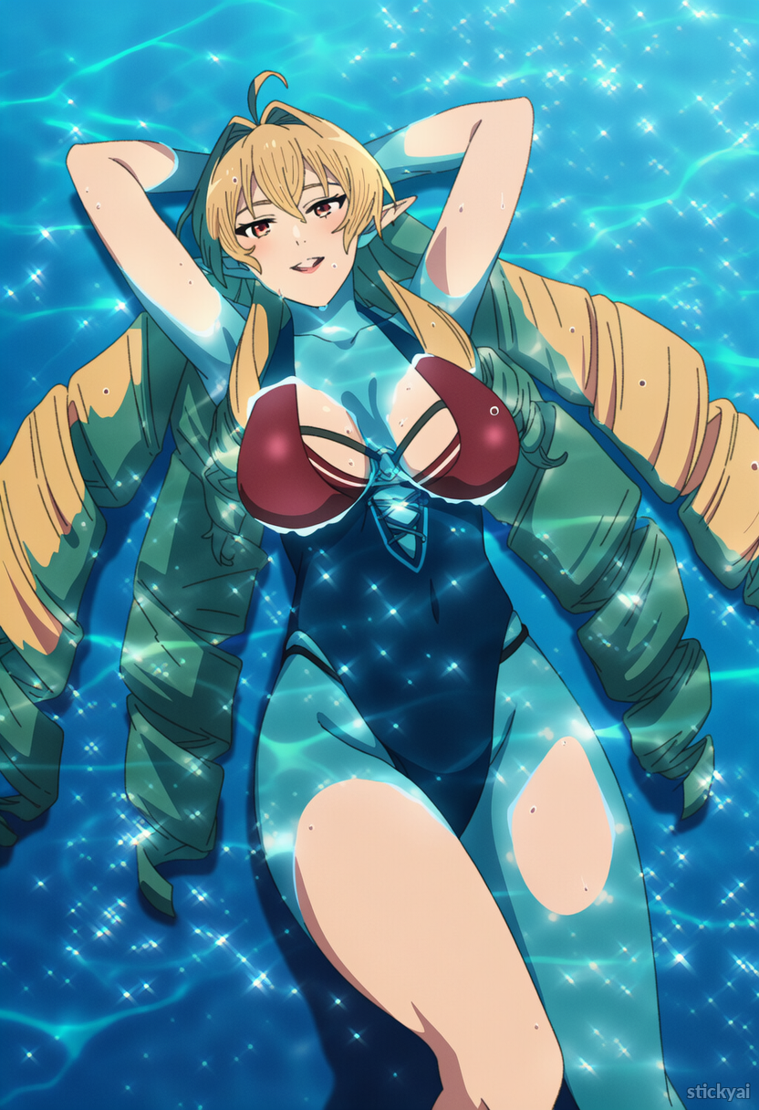 Stickyai, ai generated, anime, mushoku tensei, elinalise dragonroad, breasts