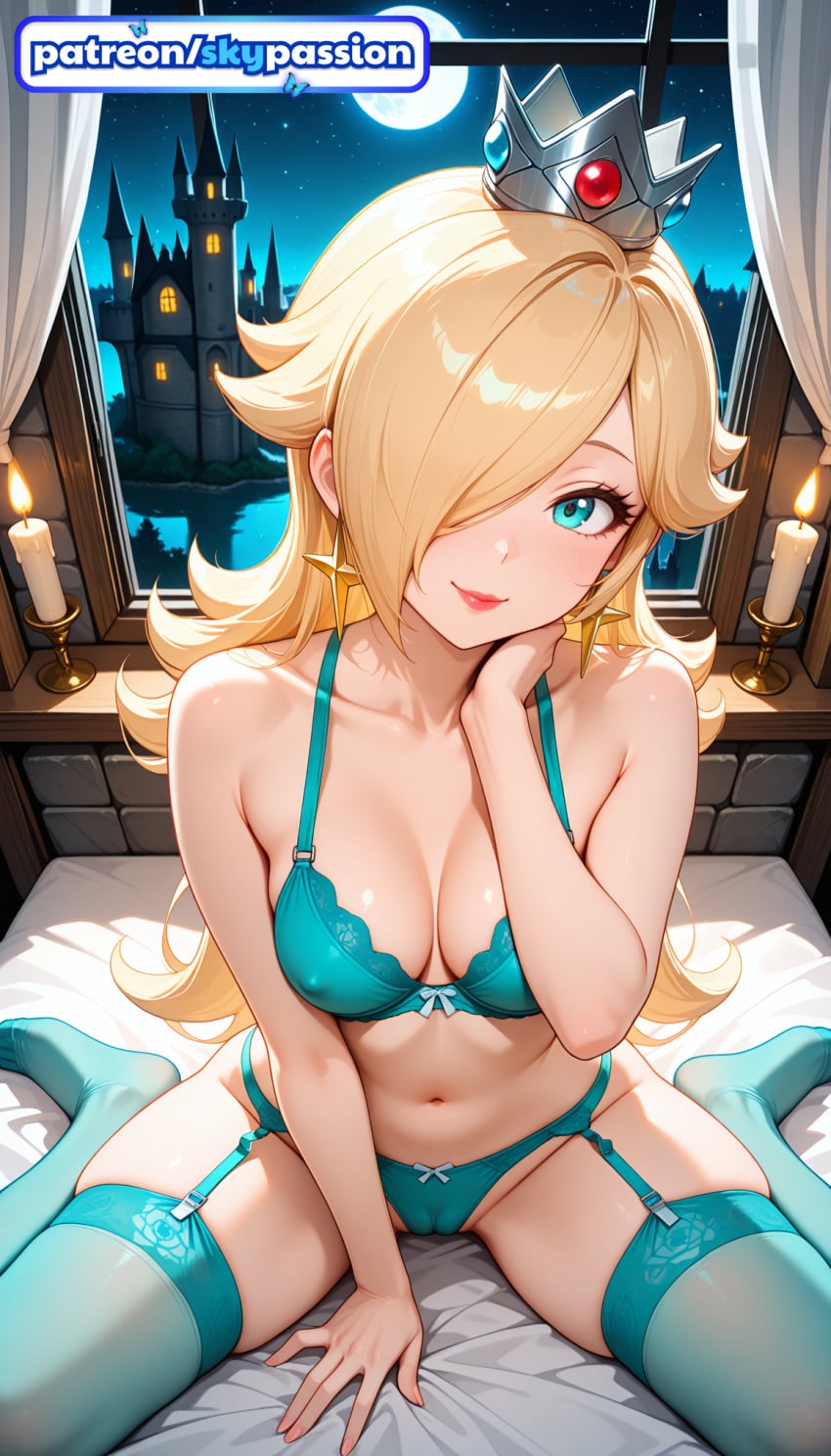 Skypassion, ai assisted, ai generated, anime, mario, rosalina