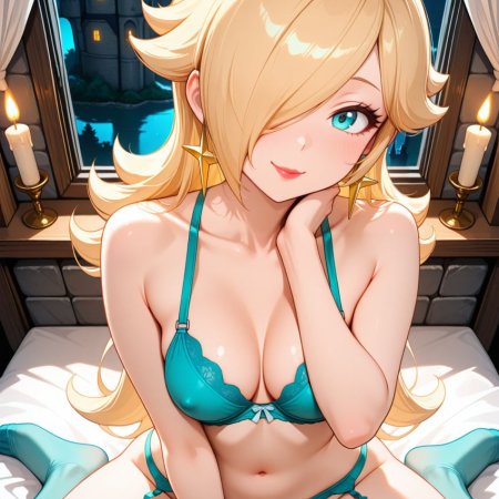 Skypassion, ai assisted, ai generated, anime, mario, rosalina