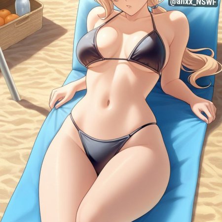 alixx nswf, ai art, ai generated, mobile legends, silvanna, beach