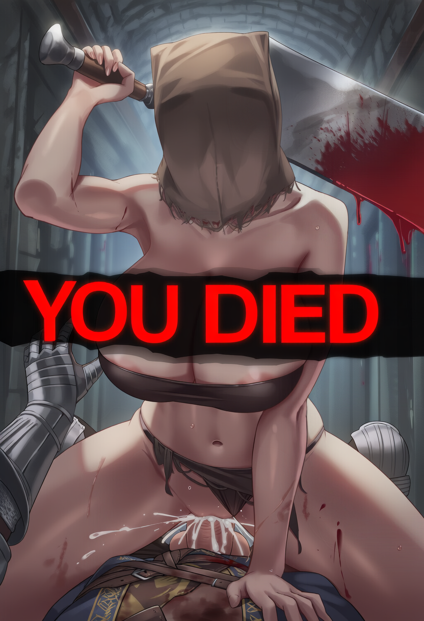Nokani, ai generated, dark souls, maneater mildred, balls, big balls