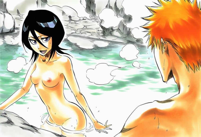 ai generated, bleach, ichigo kurosaki, completely naked, nipples, nude