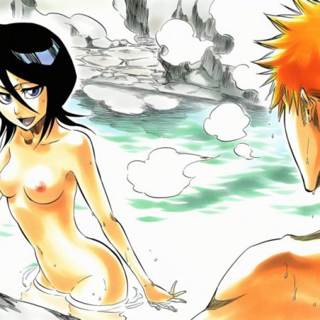 ai generated, bleach, ichigo kurosaki, completely naked, nipples, nude