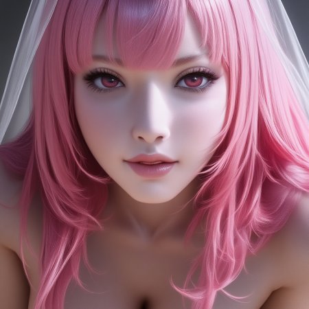Pujopg, ai generated, hololive, mori calliope, bangs, busty
