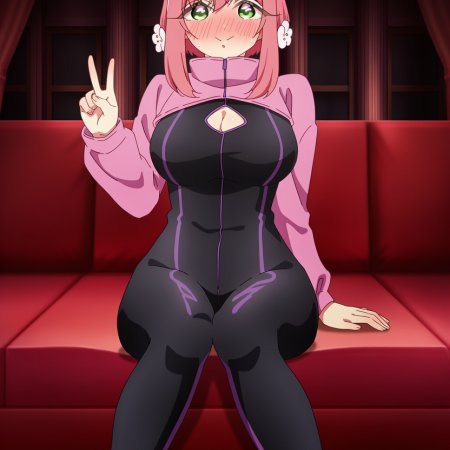 Stickyai, ai generated, anime, 100 kanojo, inda karane, curvy female