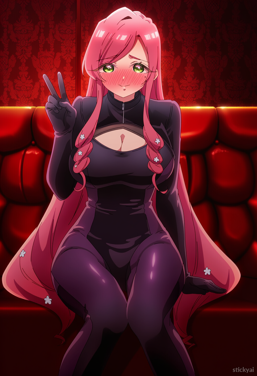 Stickyai, ai generated, 100 kanojo, hanazono hakari, 1girls, breasts