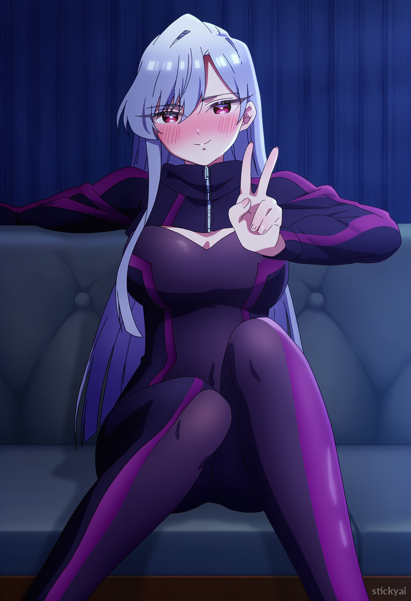 Stickyai, ai generated, 100 kanojo, hanazono hakari, 1girls, curvy