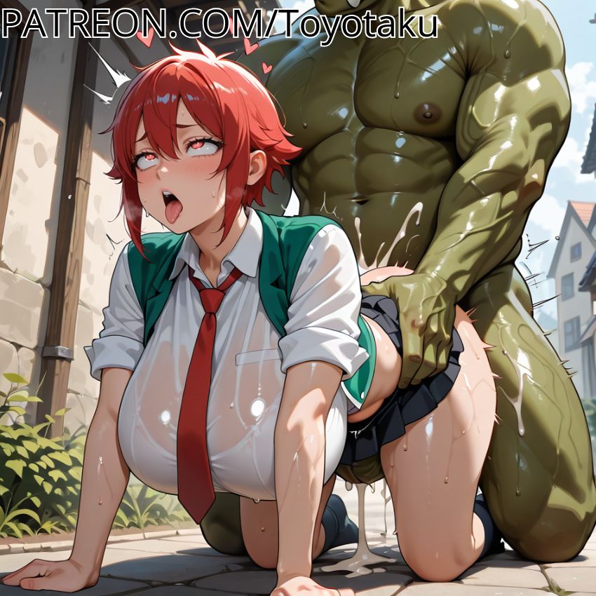 Toyotaku, ai generated, aizawa tomo, bangs, from behind, penis