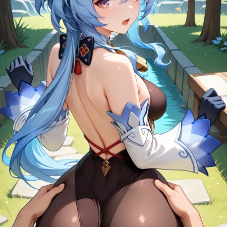 Skypassion, ai assisted, ai generated, genshin impact, ganyu, ass