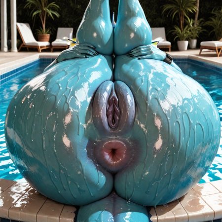 Furrypornaddiction, ai generated, game freak, pokemon, anthro, big butt