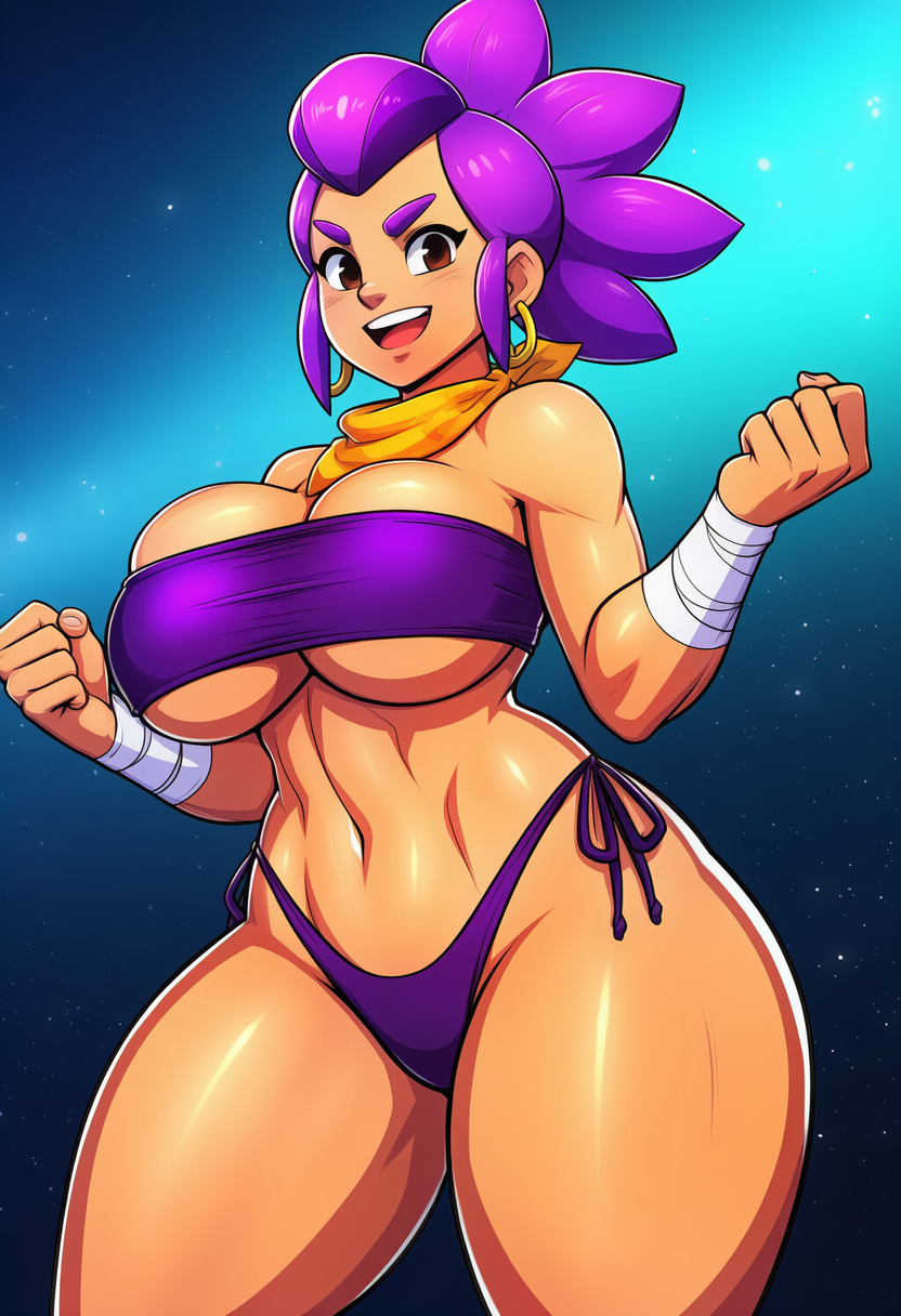 ai generated, brawl stars, supercell, shelly, athletic, big thighs