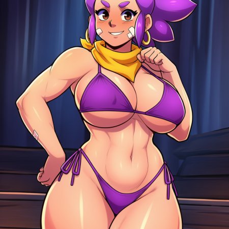 ai generated, brawl stars, supercell, shelly, bandages, big breasts