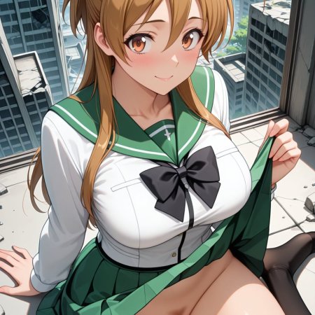 Skypassion, ai assisted, ai generated, rei miyamoto, cityscape, long hair