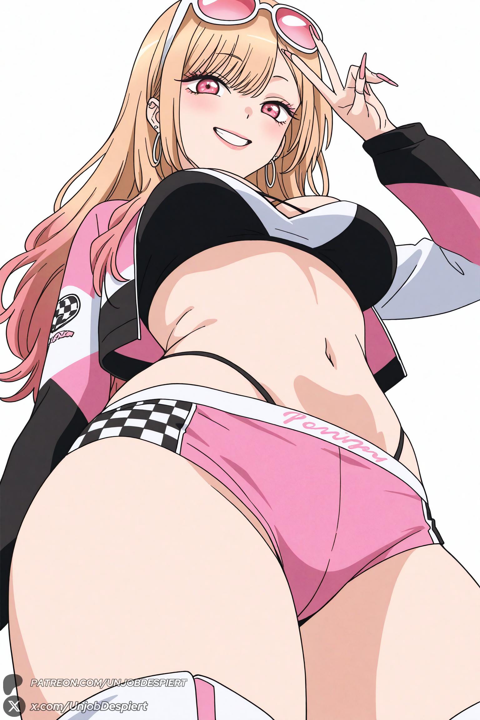 Unjobdespiert, ai generated, kitagawa marin, big ass, large breasts, midriff