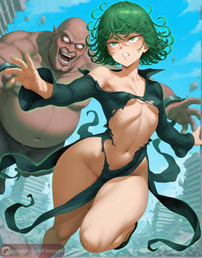 Floresai, ai generated, tatsumaki, big ass, fat male, short hair